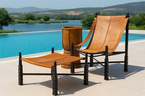 CALFSKIN SOFA, POT, SEHPA 3'LÜ SET