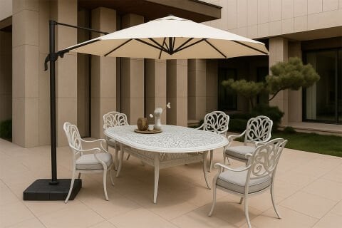 Açık Hava Bahçe ve Balkon Şemsiyesi - 300 x 330 cm - KREM